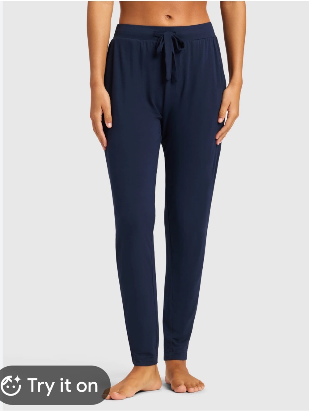 Women's Drawstring Navy Lounge Pajama Pants